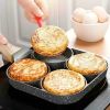 1pc Fried Egg Hamburger Maker; Non-stick Small Flat Bottom Household Frying Pan; Breakfast Egg Burger Pancake Pan Mold; Four-hole Fried Egg Pan