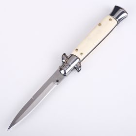 Portable Folding Knife Outdoor Anti-height Hardness Knife (Option: Ox bone shank)