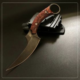 Outdoor Survival Camping Mako Shark Claw Knife (Color: Wine Red)