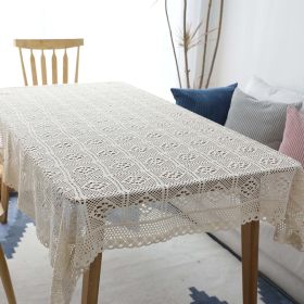 Hollow Decorative Table Cloth Lace Tablecloth Rectangular Tablecloths Dining Table Covermantel mesa (size: 100*140cm)