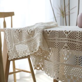 Hollow Decorative Table Cloth Lace Tablecloth Rectangular Tablecloths Dining Table Covermantel mesa (size: 60*60cm)