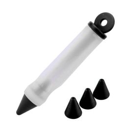 Food Writing Decorating Pen, Nozzle Tool Squeeze Cream Chocolate Cupcakes Piping Icing Cake Dessert Pen Baking Gun (Color: Black)