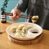 1pc Dumpling Tray; Drain Double-layer Plate With Vinegar Plate; Household Round Plastic Large Dinner Plate; Tray For Dumplings